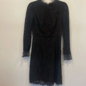 J. Crew black lace long sleeve dress like new
